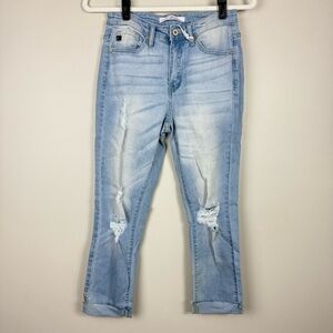 Kancan Jeans High Rise Distressed Skinny Capri Denim Light Wash Women 26 KC5019L